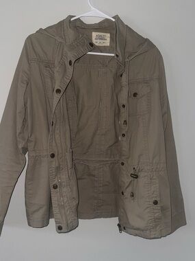 Ashley By 26 International Hooded Utility Jacket - Taupe